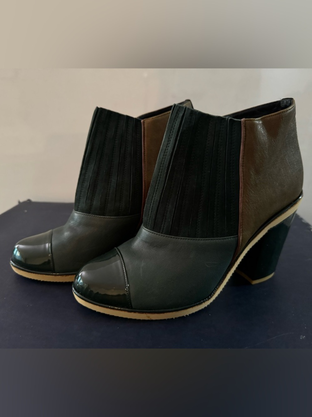 Leather Handmade Kron By Kronkron Green boots : brand new - Picture 2 of 10